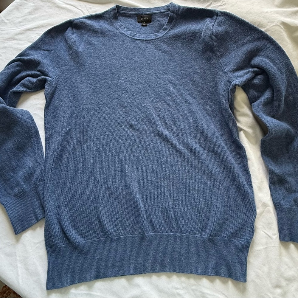 J. Crew Men's Classic Blue Crewneck Sweater